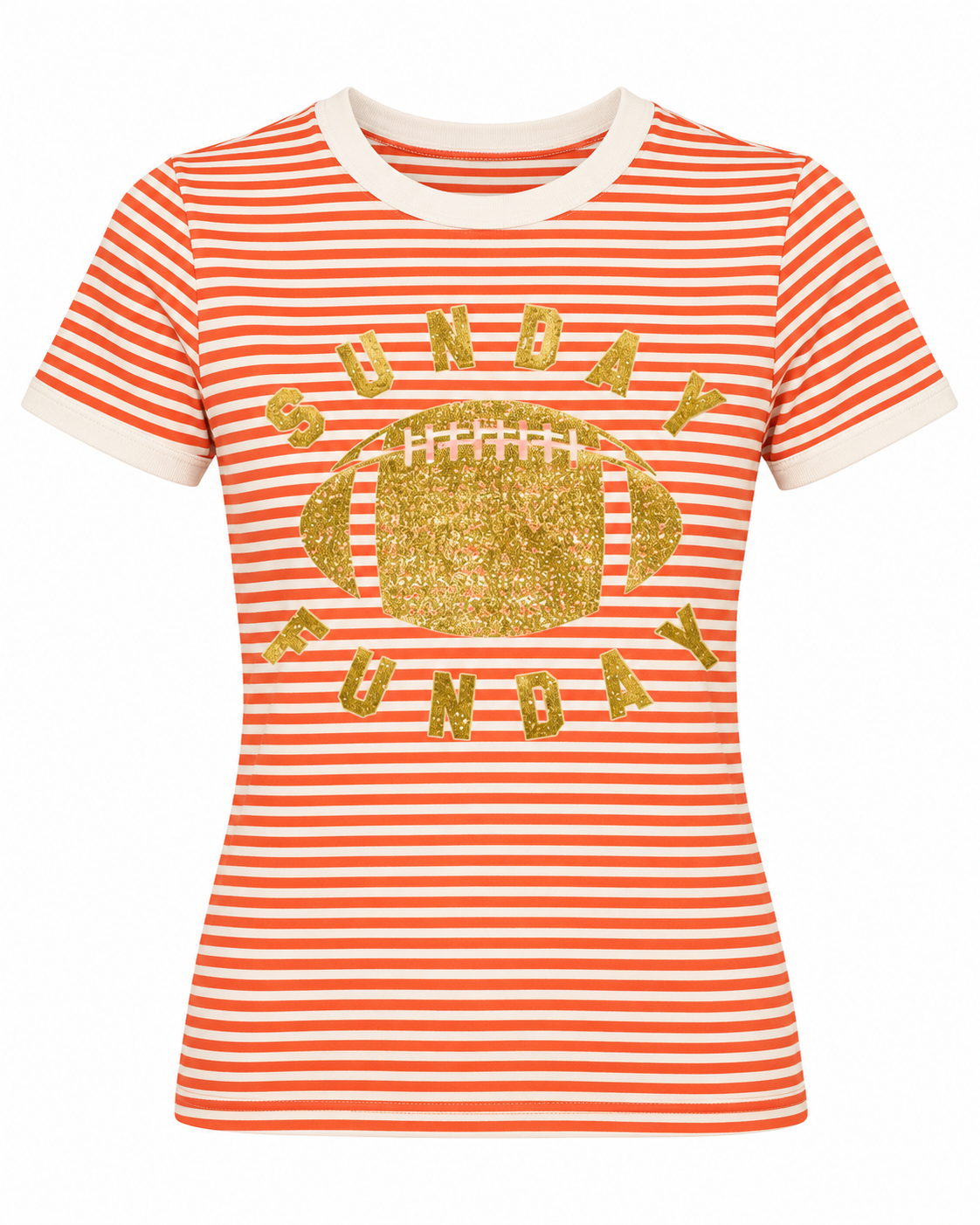 Orange Stripe "Sunday Funday" Tee