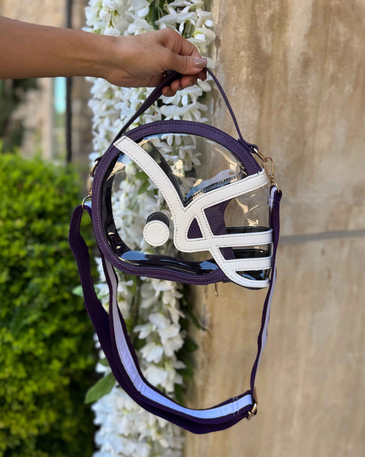 Purple Football-Helmet Stadium-Approved Clear Purse