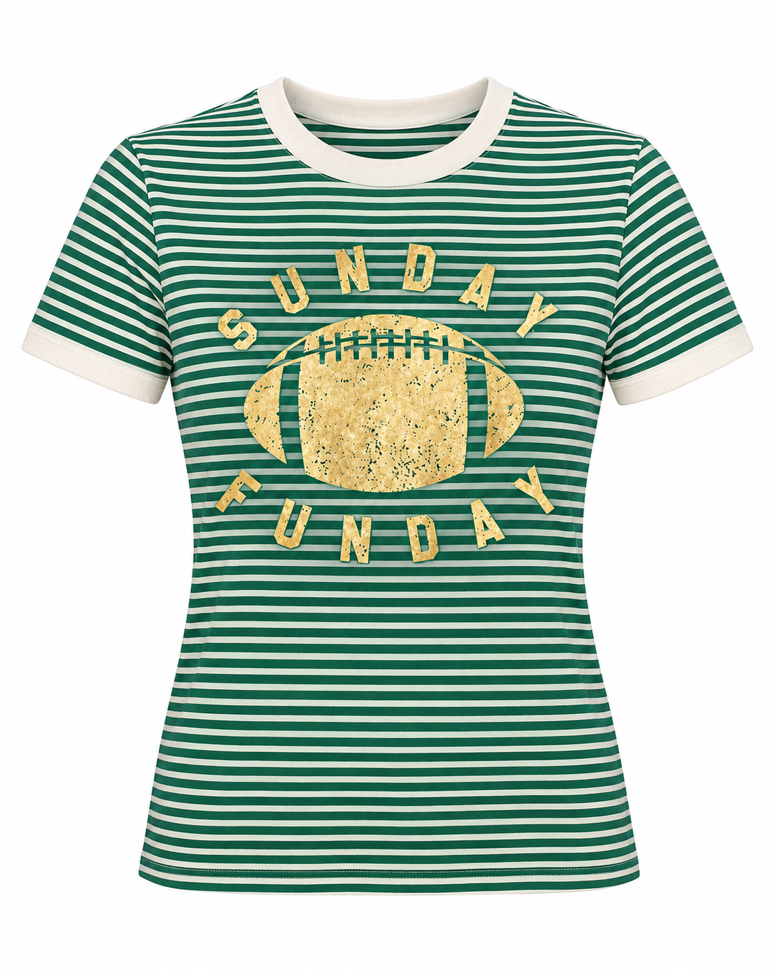 Green Stripe "Sunday Funday" Tee