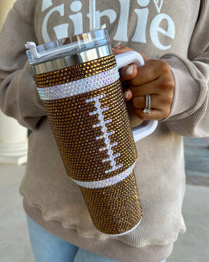 Crystal Football "Blinged Out" 40 Oz. Tumbler (Ships Approx. 11/15) - Live Love Gameday®