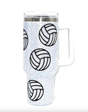 Pre-Order: 40 Oz. Crystal Volleyball Tumbler (Ships Approx. 6/15)