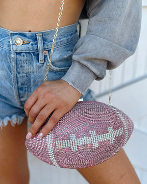 Pink Crystal Football Purse (Pre-Order Ships 10/10) - Live Love Gameday®
