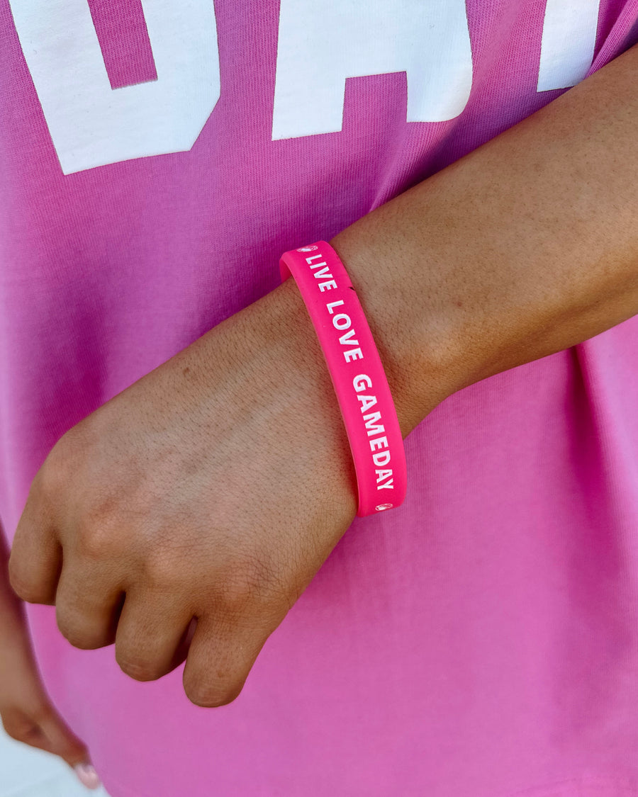 Live Love Gameday® Football Pink Silicone BRACELET - Live Love Gameday®