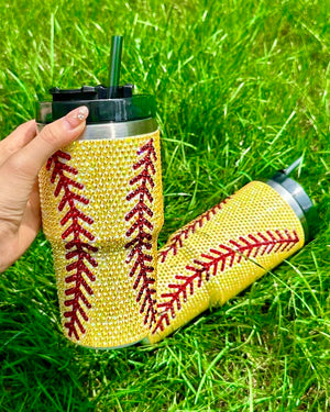 Pre-Order: 20 Oz. Crystal SOFTBALL "Blinged Out" Tumbler (Ships Approx. 6/15) - Live Love Gameday®