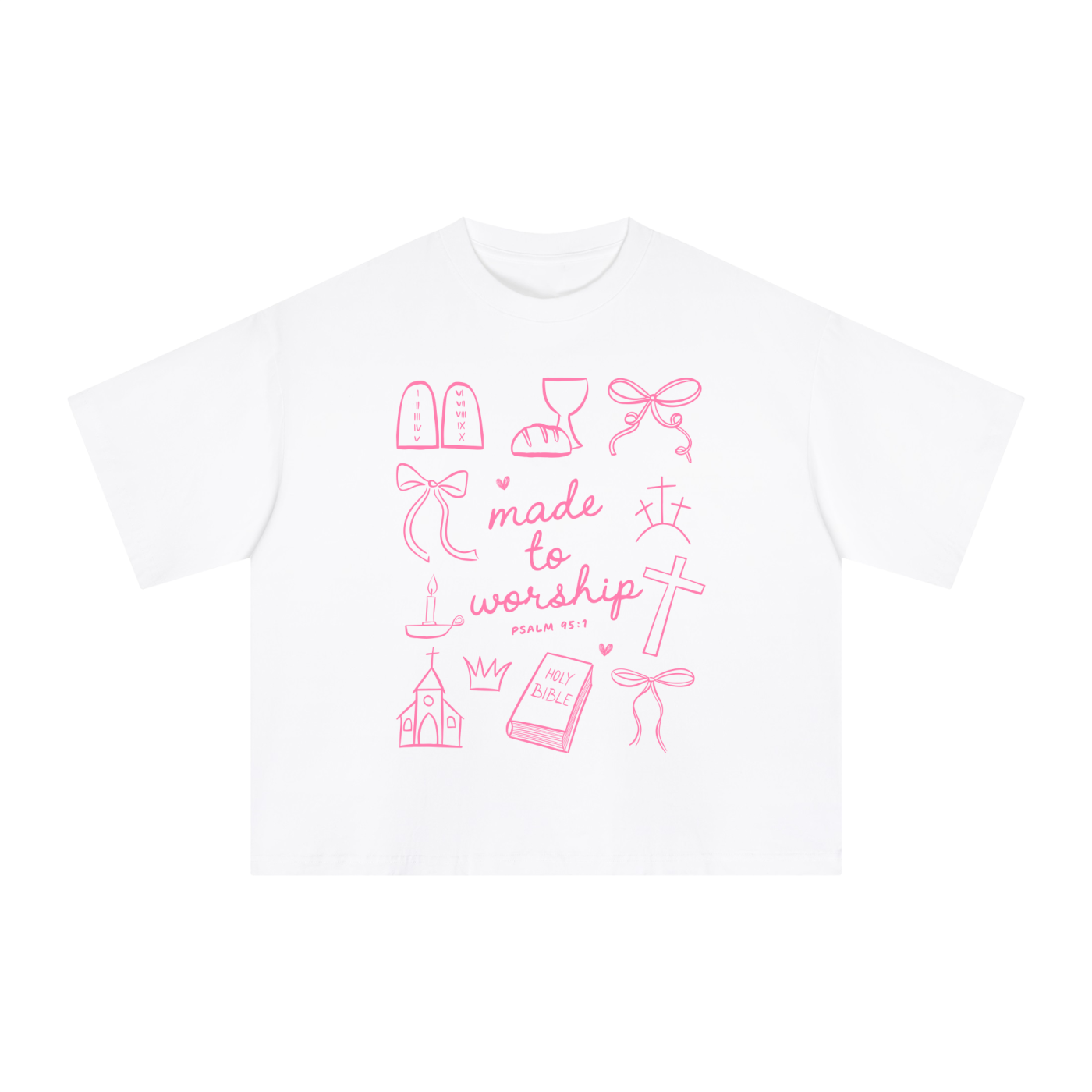 "Made To Worship" Essential Sorona Boxy Tee