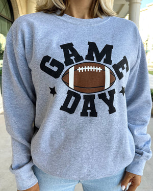 Light Gray Football GAME DAY Sweatshirt - Live Love Gameday®