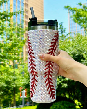 Pre-Order: 20 Oz. Crystal BASEBALL "Blinged Out" Tumbler (Ships Approx. 6/15) - Live Love Gameday®