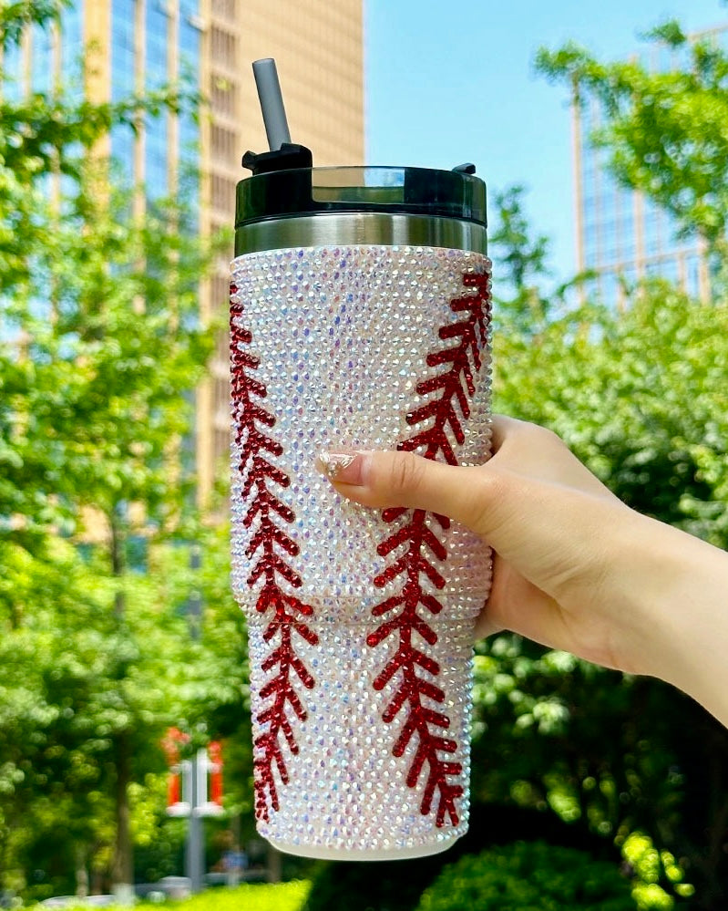 Pre-Order: 20 Oz. Crystal BASEBALL "Blinged Out" Tumbler (Ships Approx. 6/15) - Live Love Gameday®