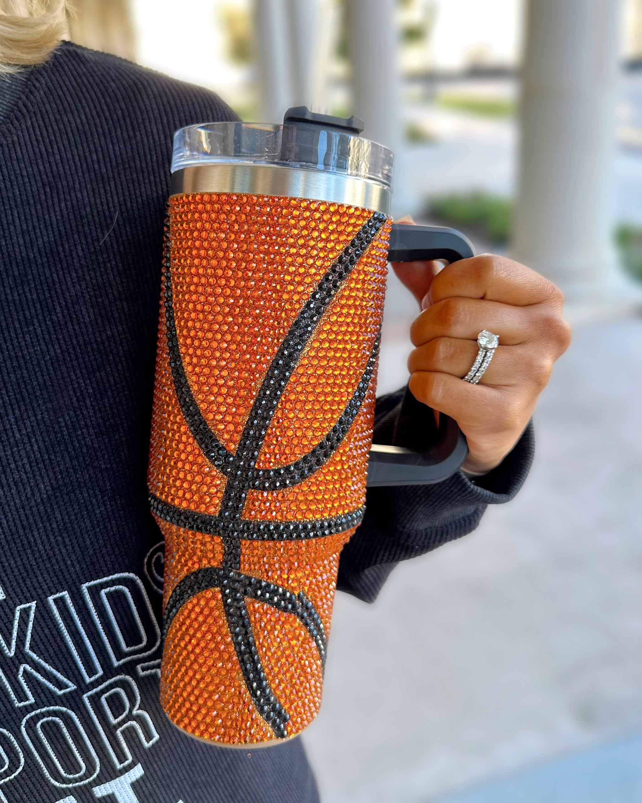 Crystal Football Blinged Out 40 Oz. Tumbler - Live Love Gameday