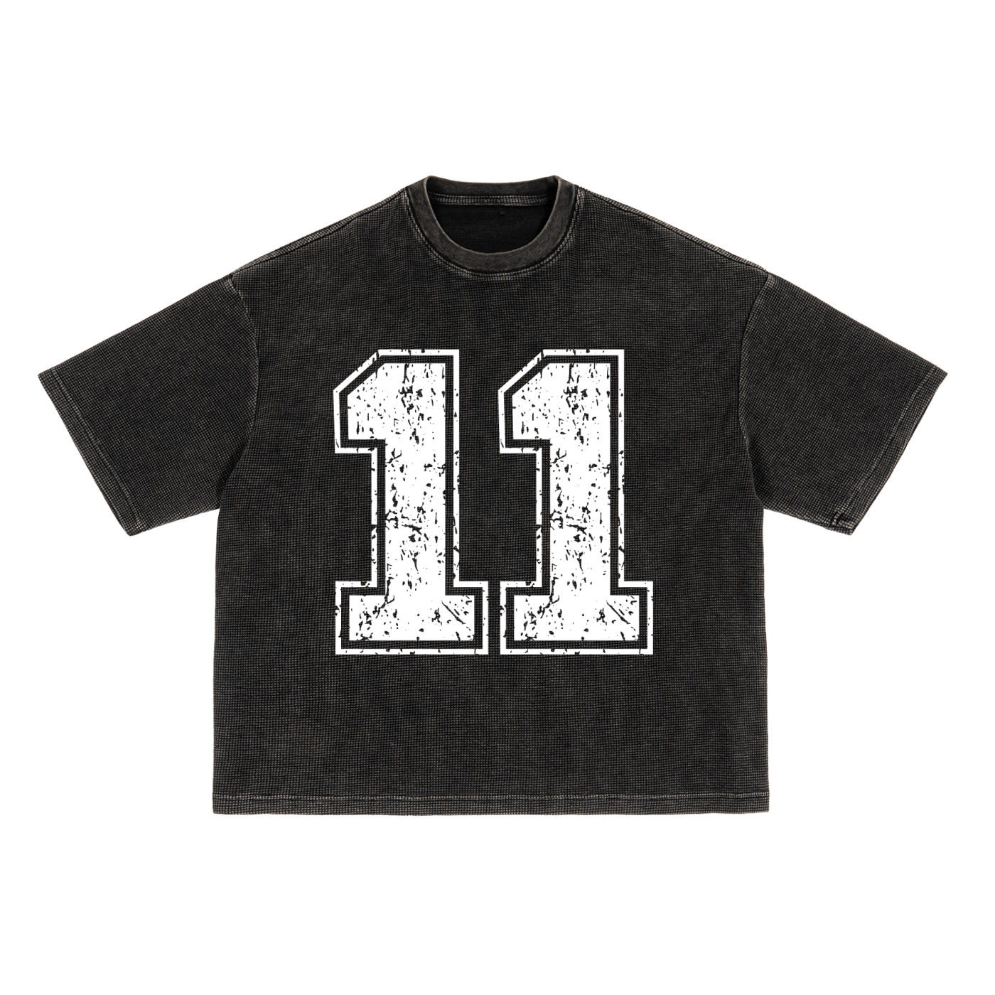 "11" Textured Waffle-Washed Boxy Tee