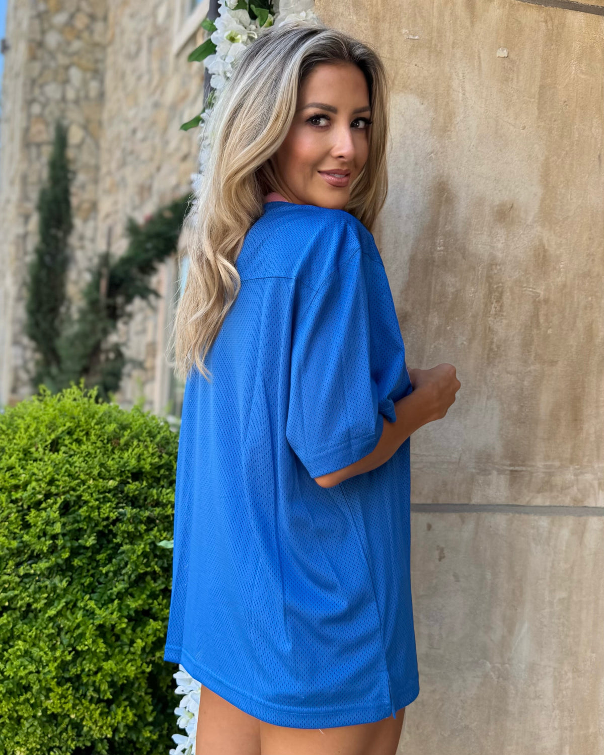 Royal Blue + Bubblegum Oversized "89" Jersey