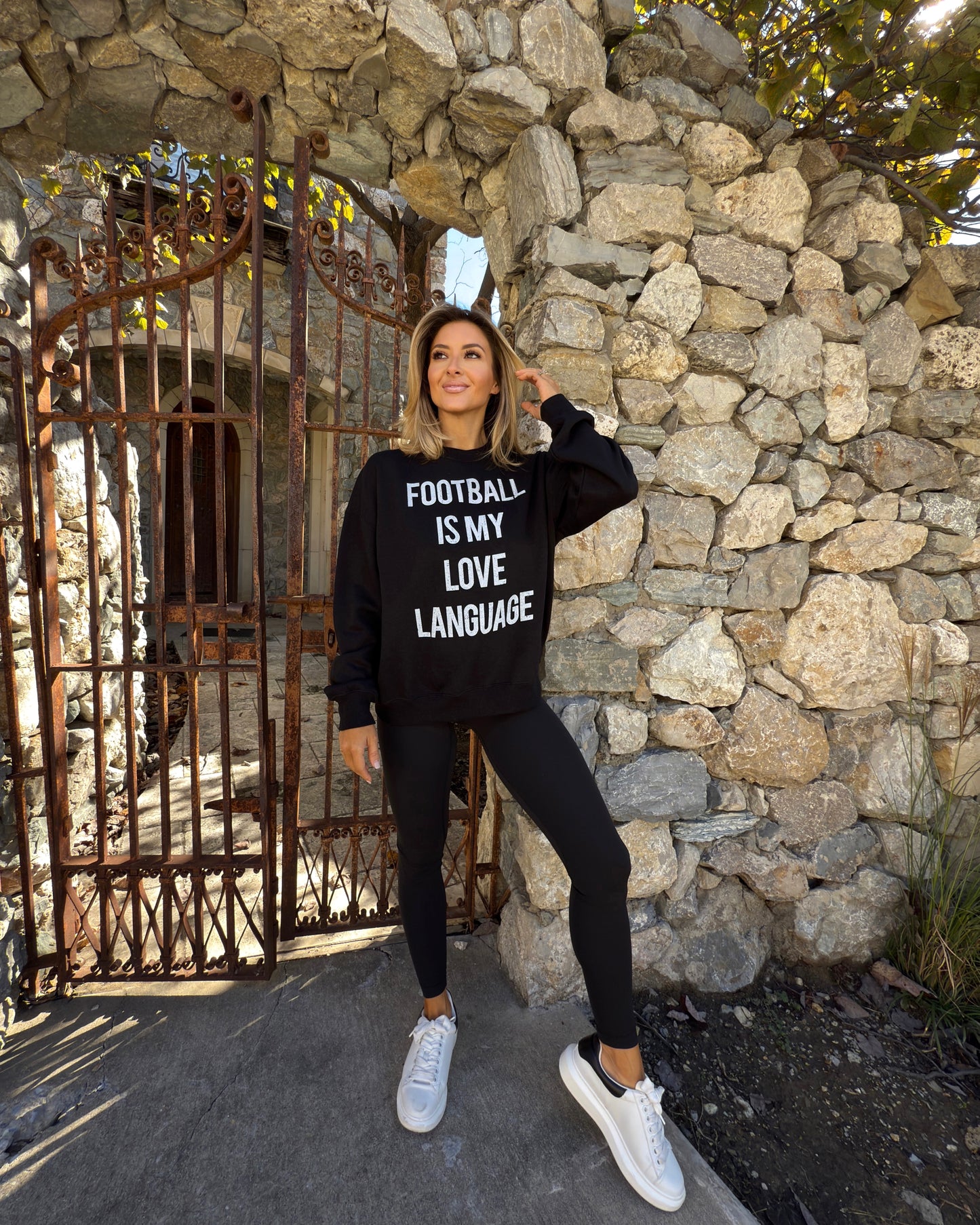 Black “FOOTBALL Is My Love Language” Cozy Pullover