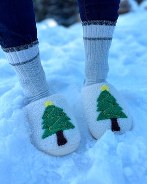 Christmas Tree Cozy Plush Closed Toe Slippers (Ships Approx. 11/20) - Live Love Gameday®