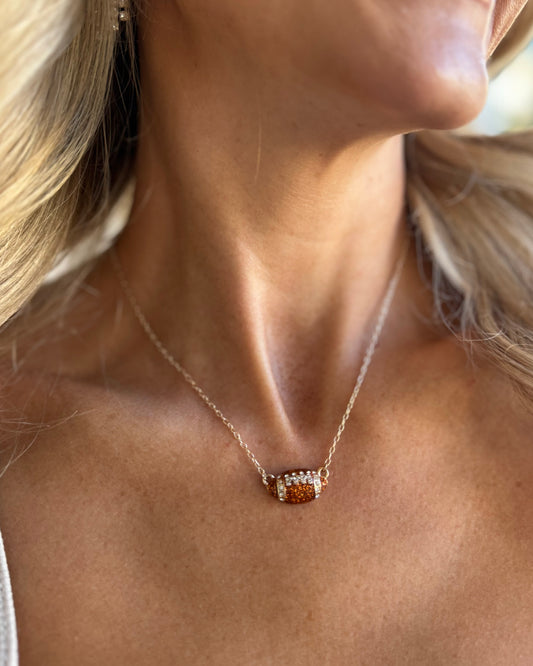 Pearl Sparkle Football Necklace