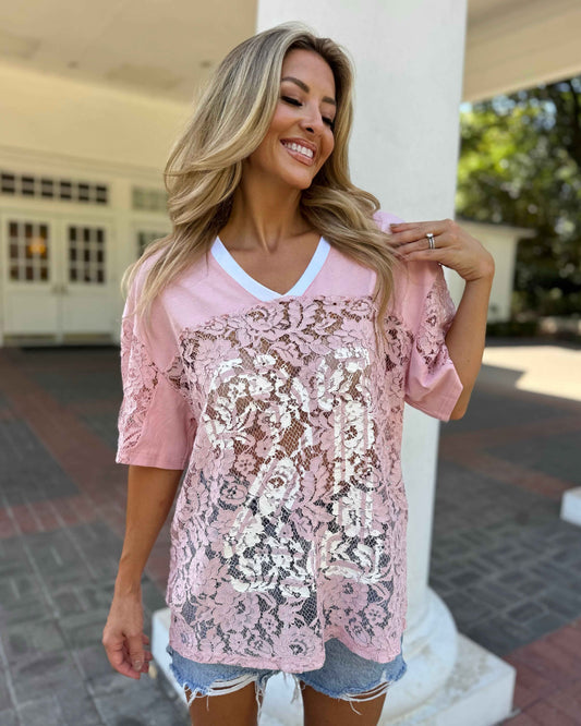 Pink Lace Up "21" Jersey