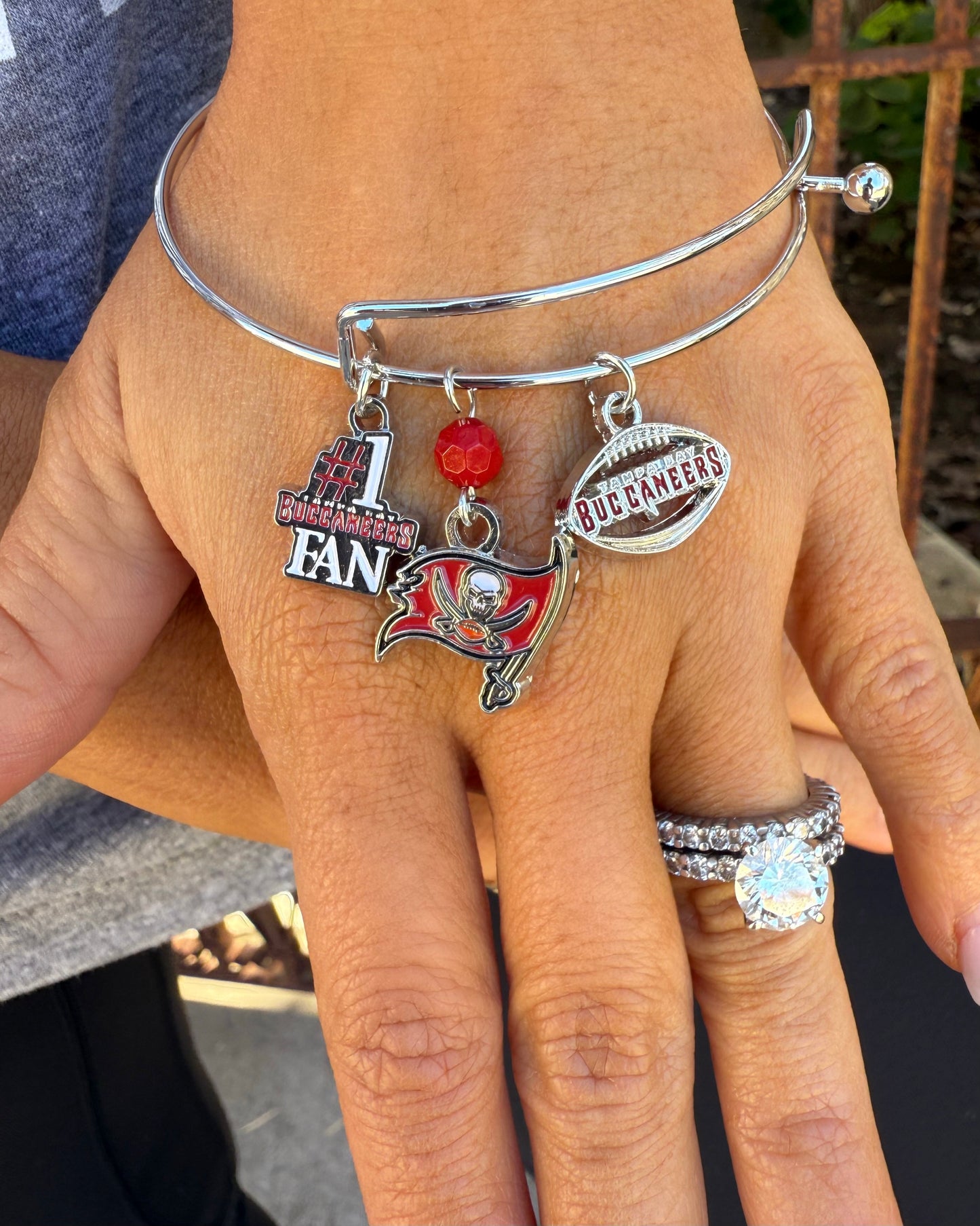 Tampa Bay Buccaneers Three Charm Logo Bracelet