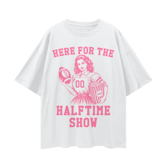 "Halftime Show" Streetwear Loose Drop-Shoulder Tee