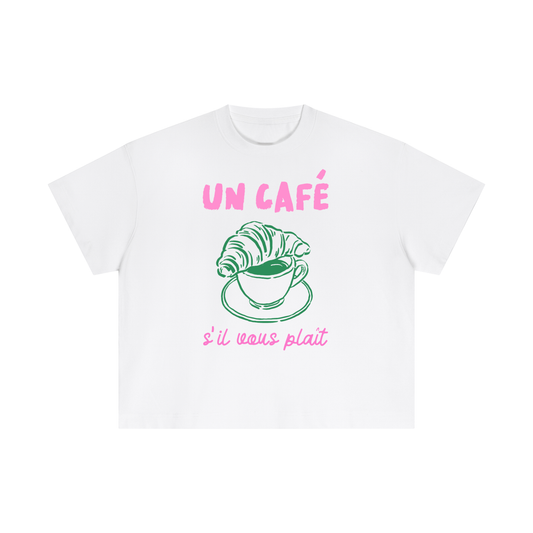 "Cafe" Essential Cotton Boxy Tee