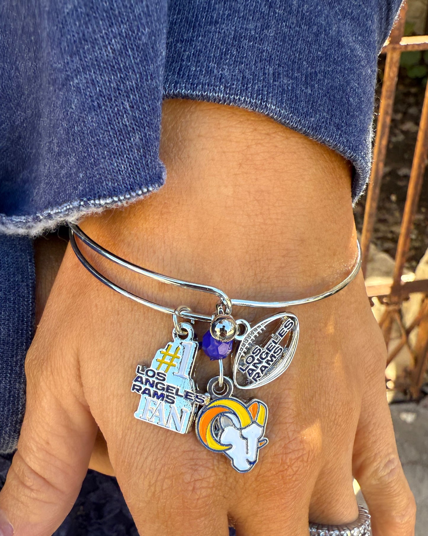 Los Angeles Rams Three Charm Logo Bracelet