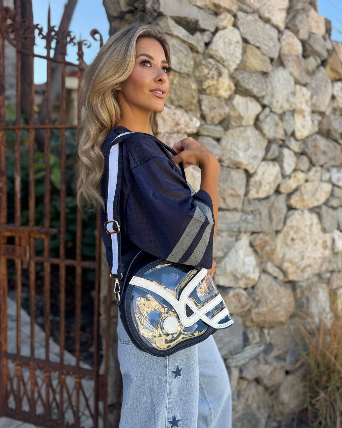 Navy Football-Helmet Stadium-Approved Clear Purse