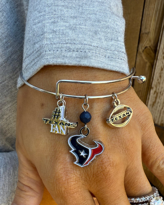 Houston Texans Three Charm Logo Bracelet