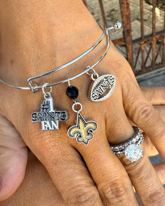 New Orleans Saints Three Charm Logo Bracelet