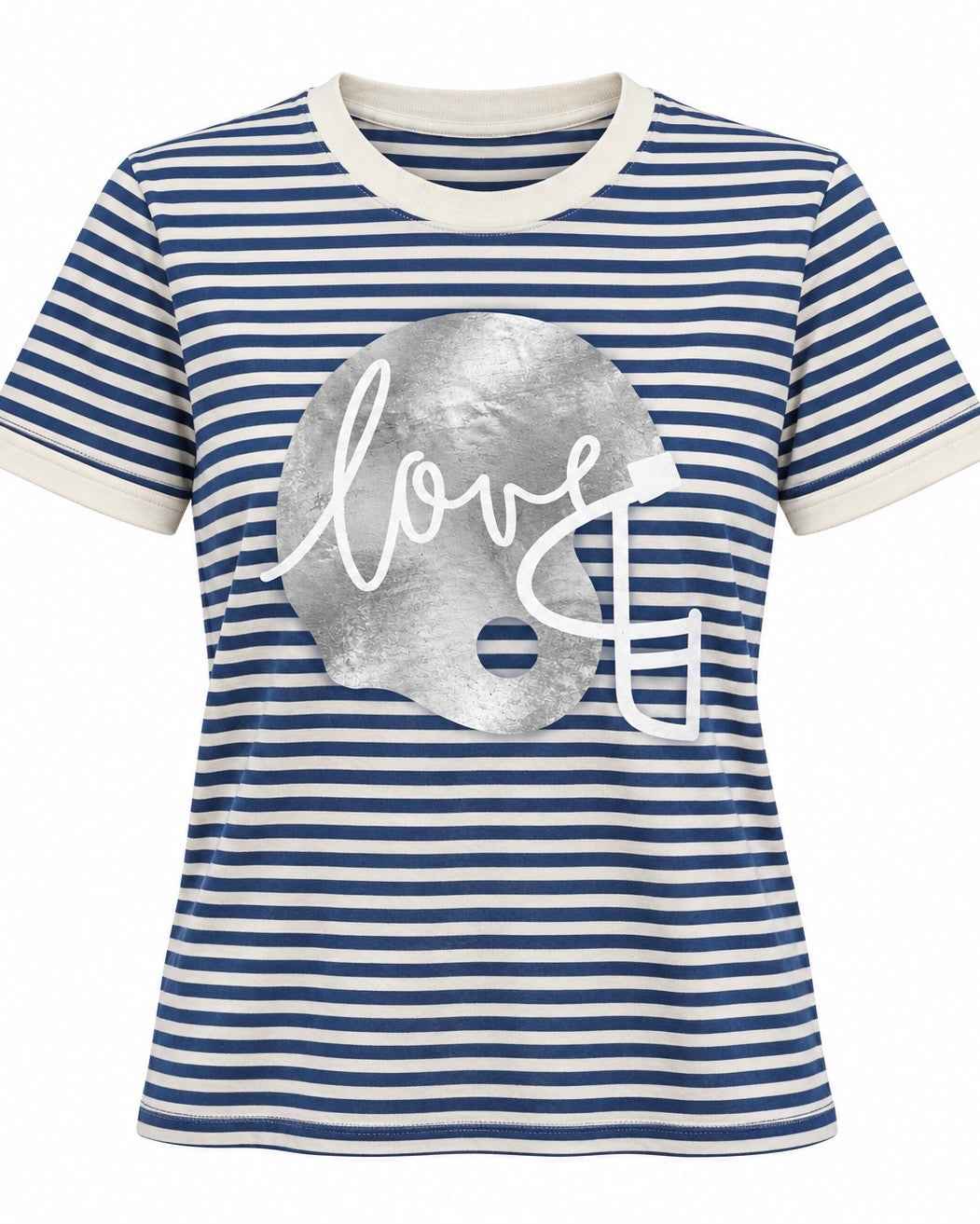 Blue Stripe "Football Helmet Love" Tee