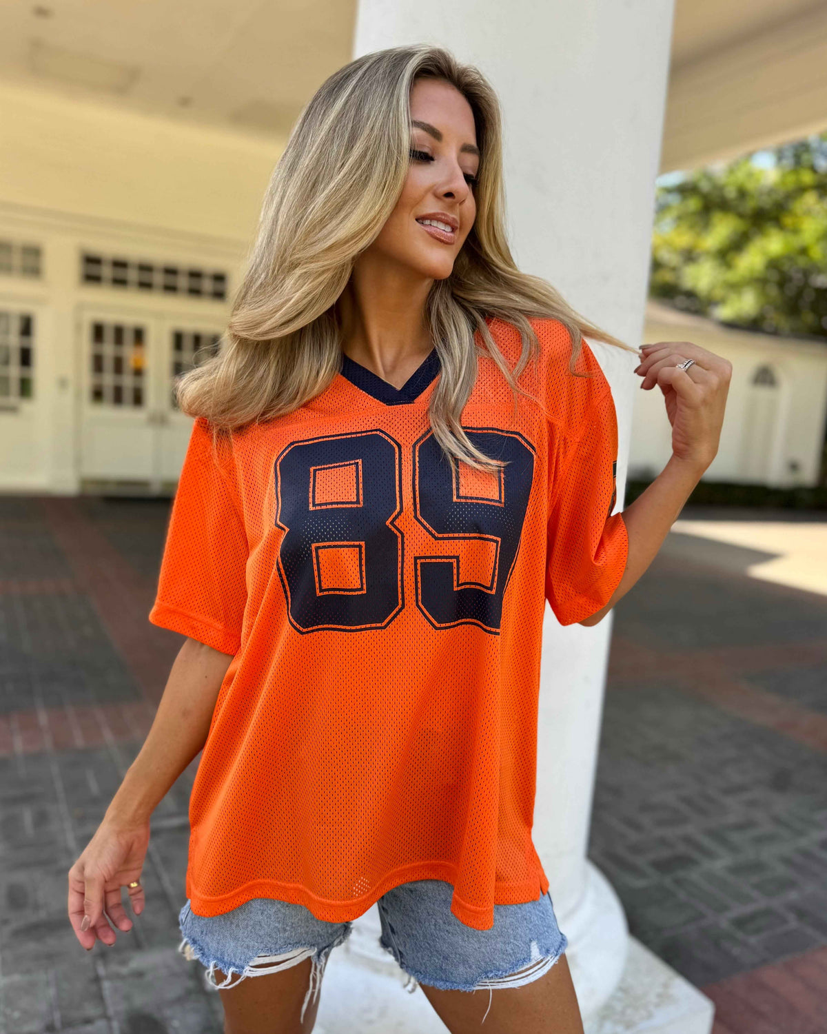 Orange + Navy Oversized "89" Jersey