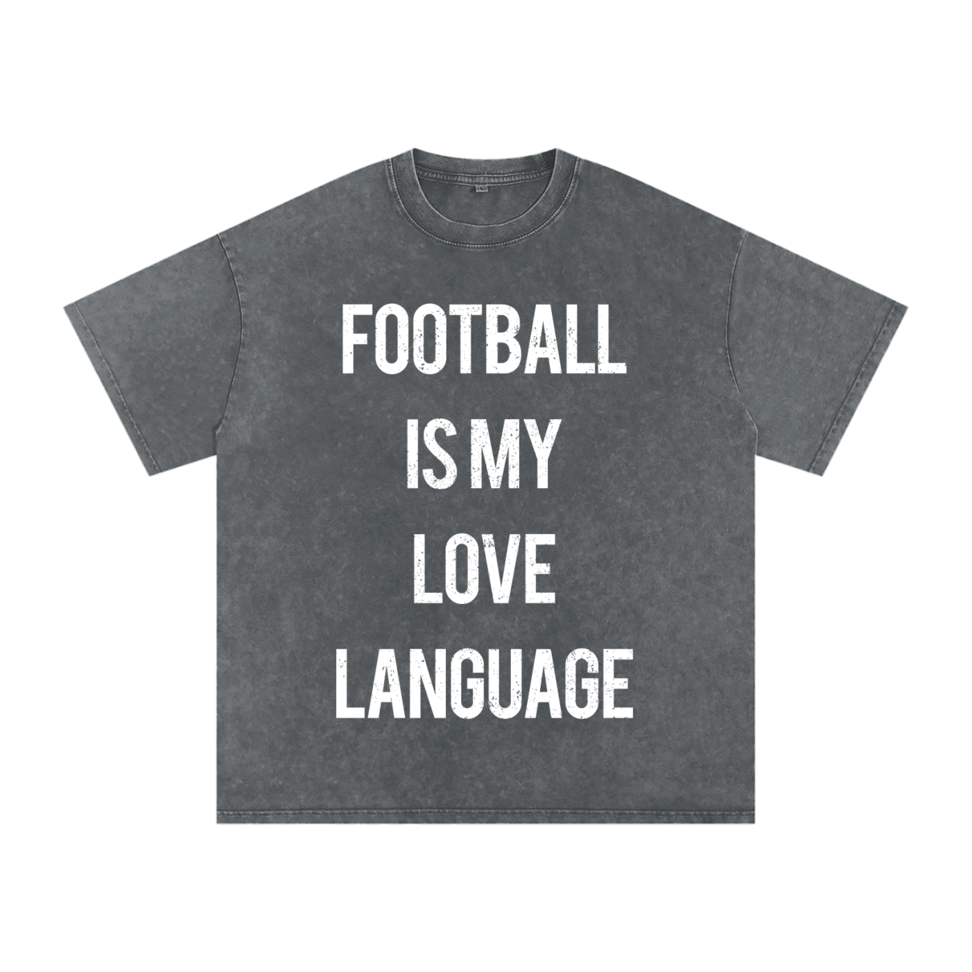 "Football Is My Love Language" Snow-Washed Oversized Cotton Tee
