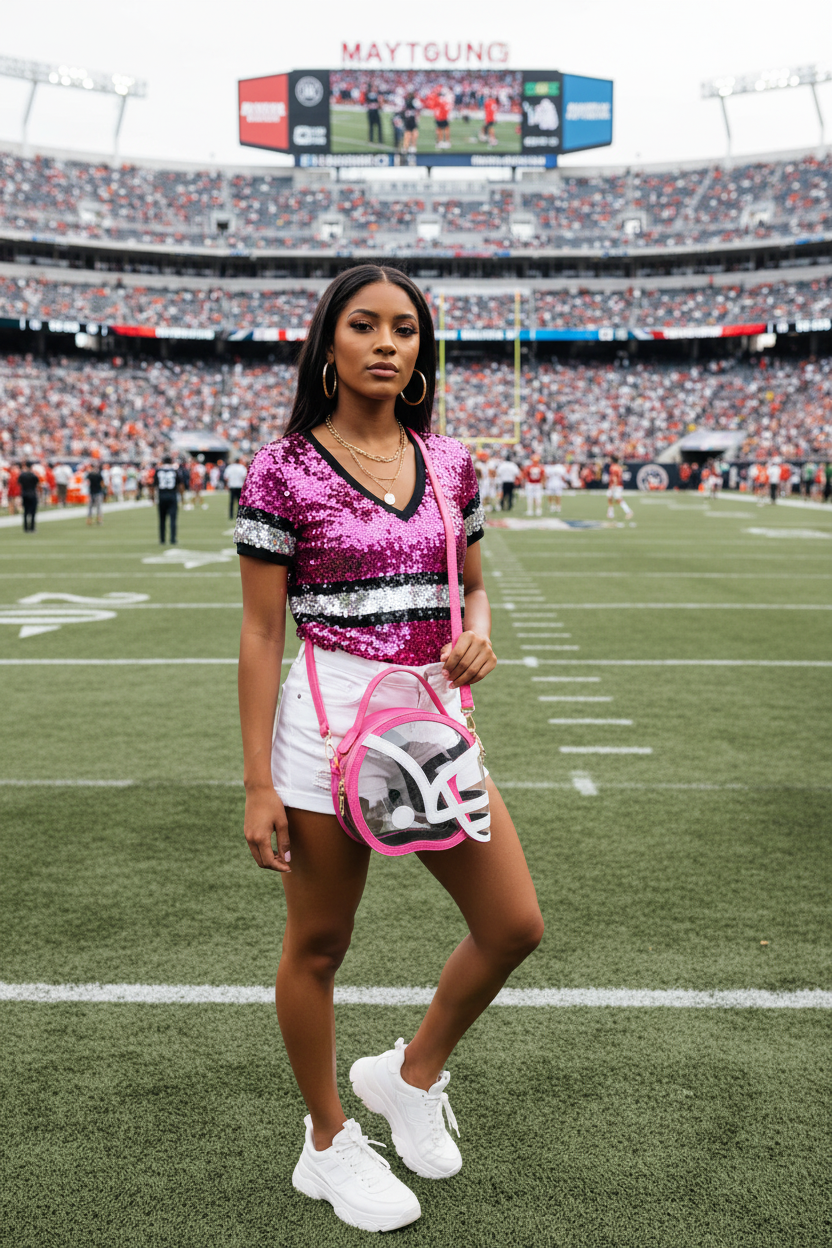Football Helmet Stadium-Approved Clear Purse