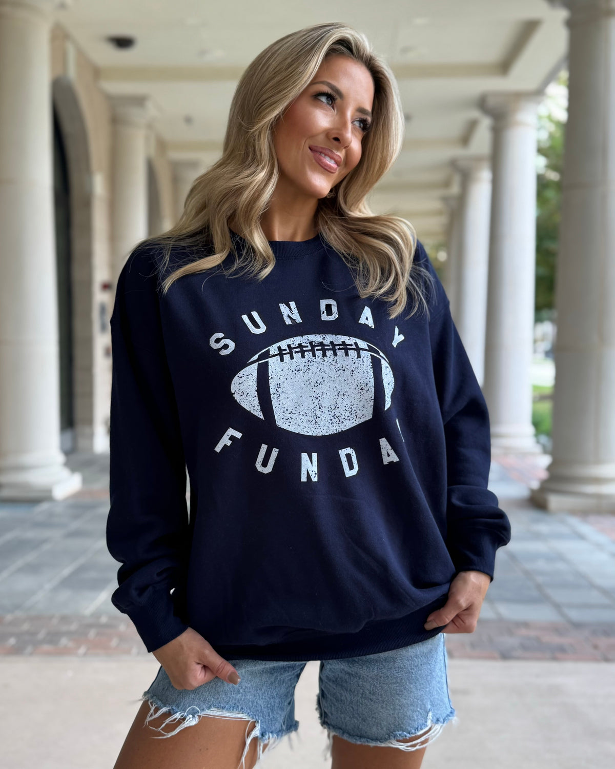 Navy "Sunday Funday" Cozy Sweatshirt