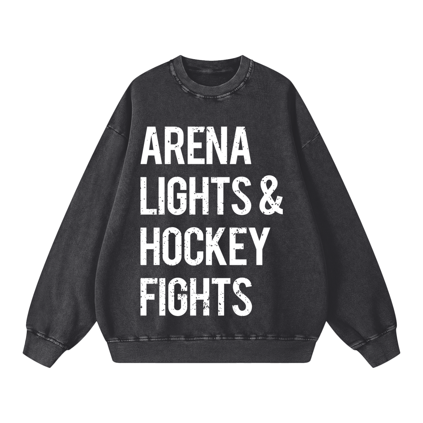 "Arena Lights & Hockey Fights" Snow Washed Oversized Sweatshirt