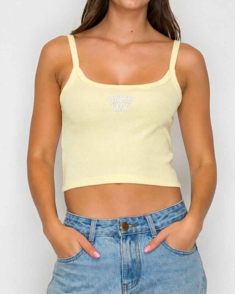 Yellow "Game Day" Ribbed Tank