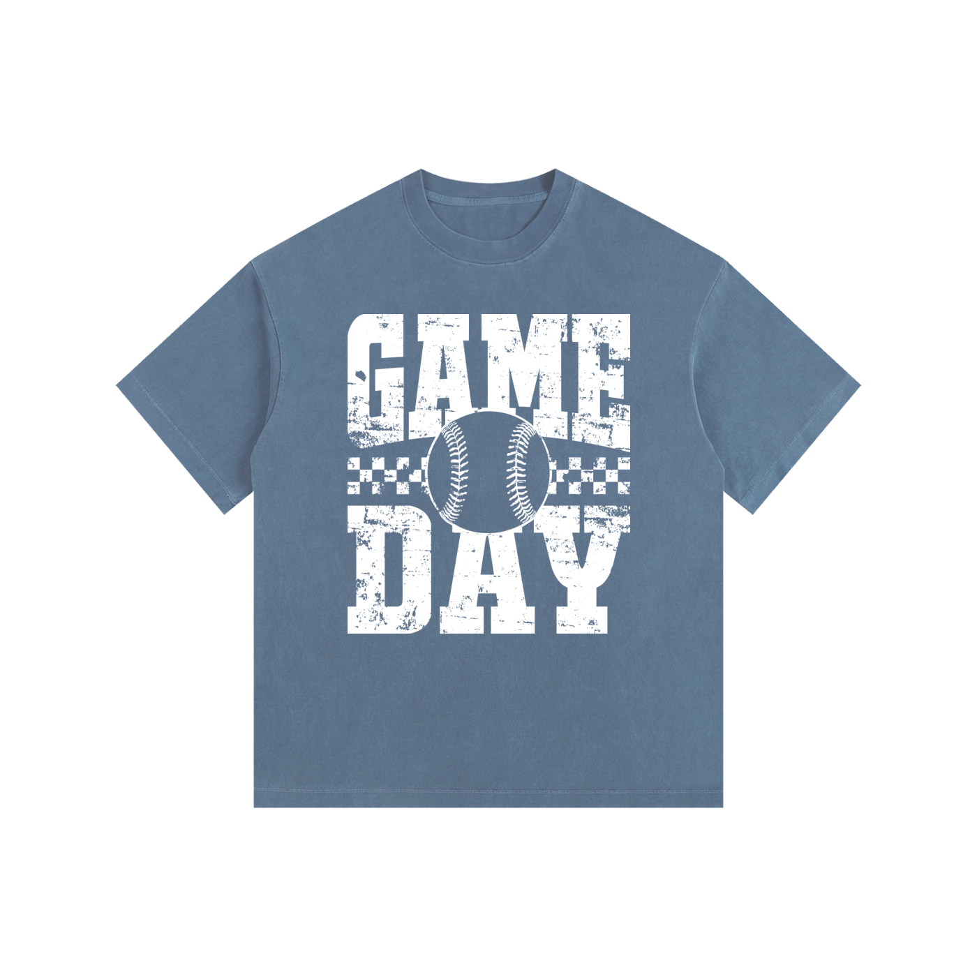 Baseball/Softball "Game Day" Vintage-Washed Oversized Cotton Tee