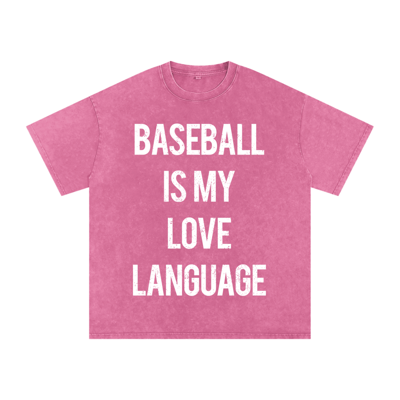 "Baseball Is My Love Language" Snow-Washed Oversized Cotton Tee