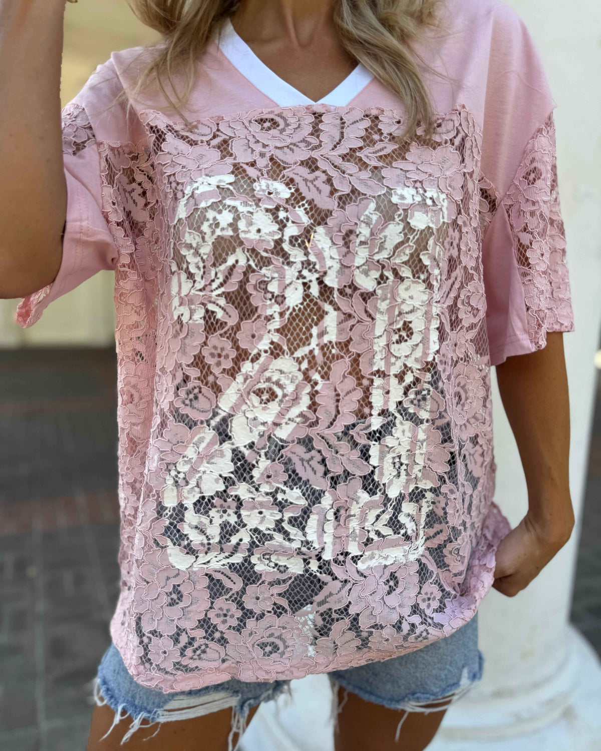 Pink Lace Up "21" Jersey