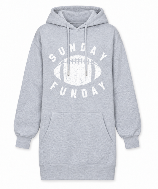 Gray "Sunday Funday" Football Kangaroo-Pocket Tunic