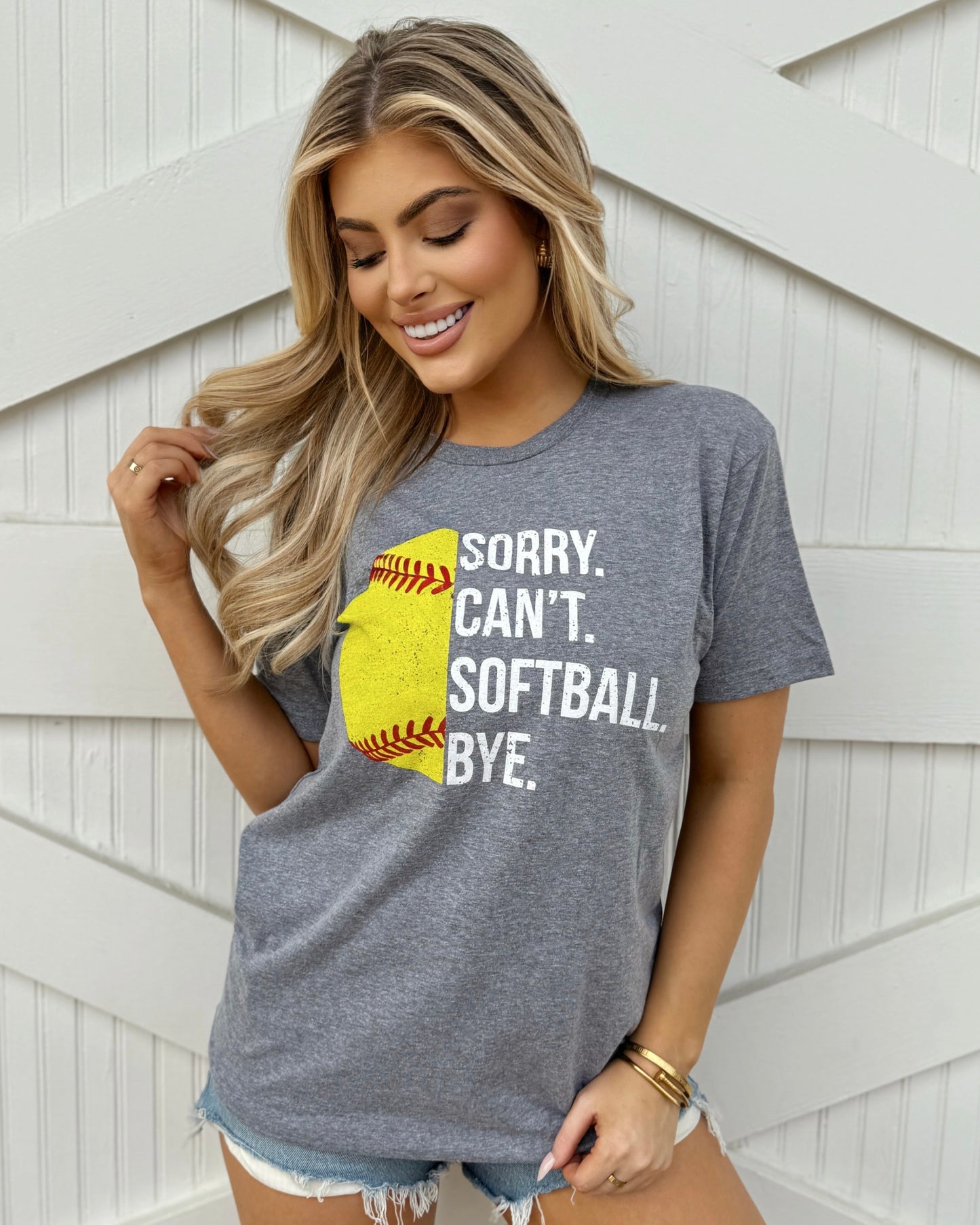 SORRY. CAN’T. SOFTBALL. BYE. Unisex Comfy Tee - Live Love Gameday®