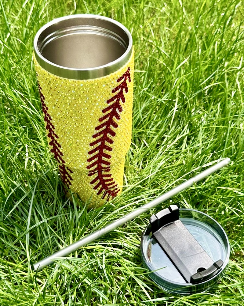 Pre-Order: 20 Oz. Crystal SOFTBALL "Blinged Out" Tumbler (Ships Approx. 6/15) - Live Love Gameday®