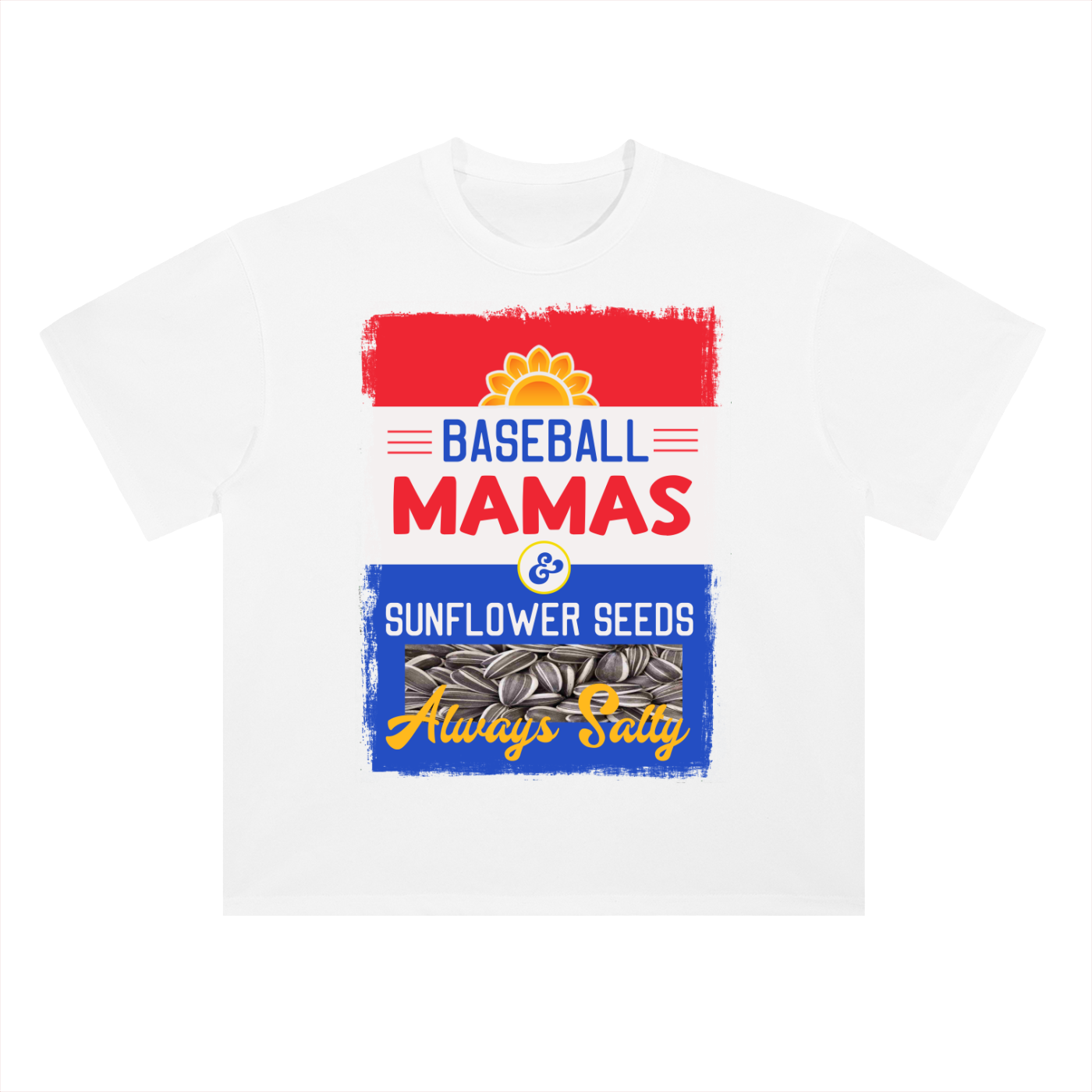"Salty Baseball Mamas" Heavyweight Drop-Shoulder Cotton Tee