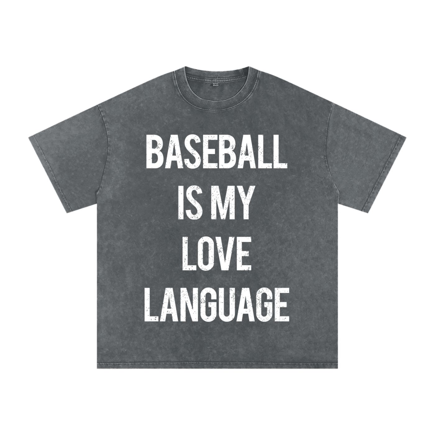 "Baseball Is My Love Language" Snow-Washed Oversized Cotton Tee