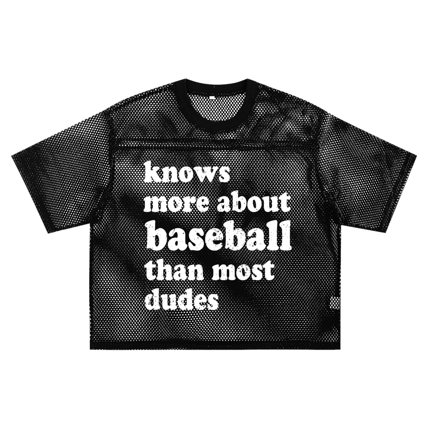 "Baseball Dudes" See-Through Boxy Net Top