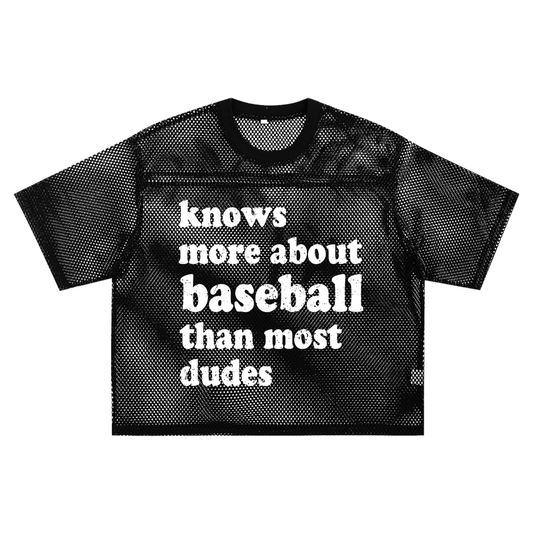 "Baseball Dudes" See-Through Boxy Net Top