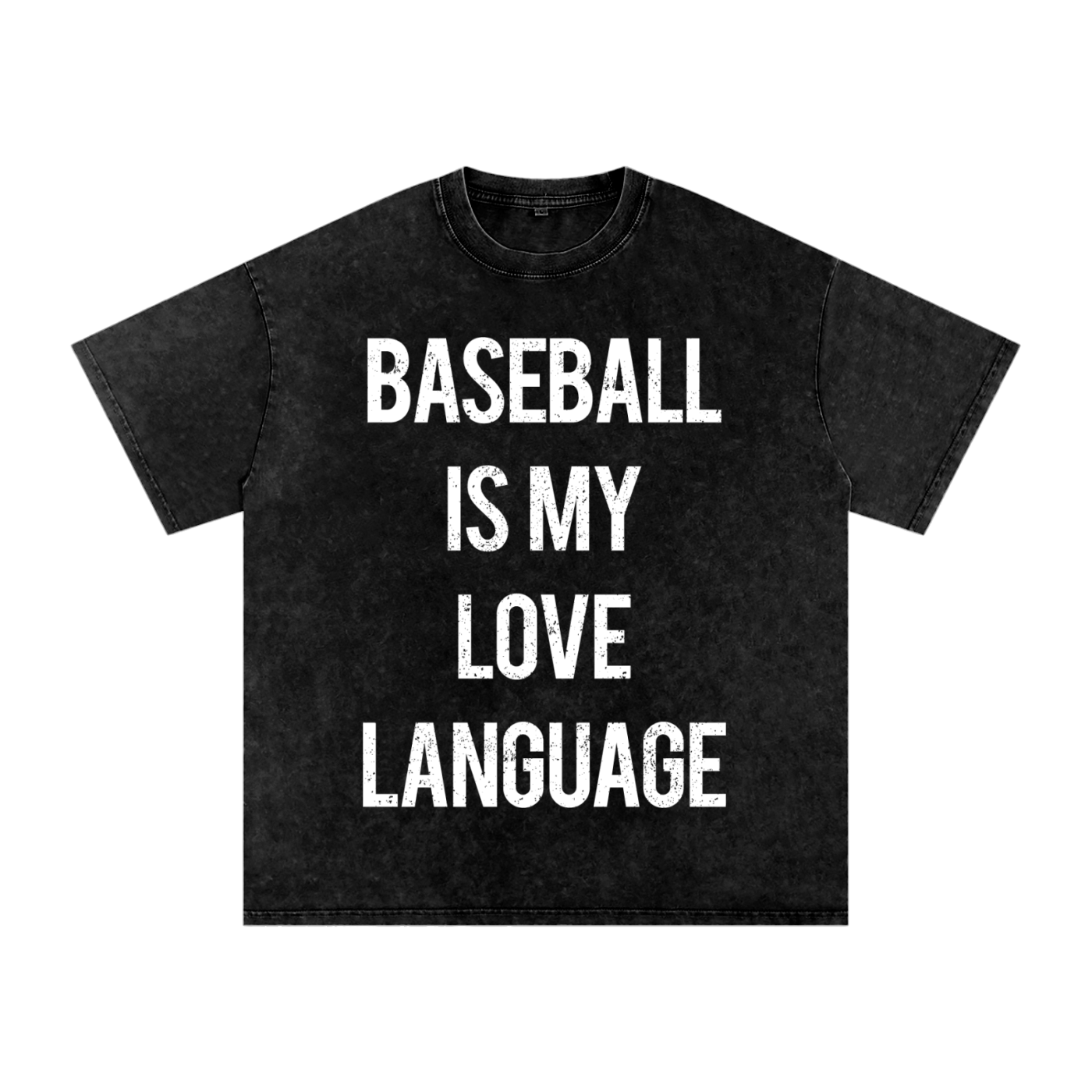 "Baseball Is My Love Language" Snow-Washed Oversized Cotton Tee