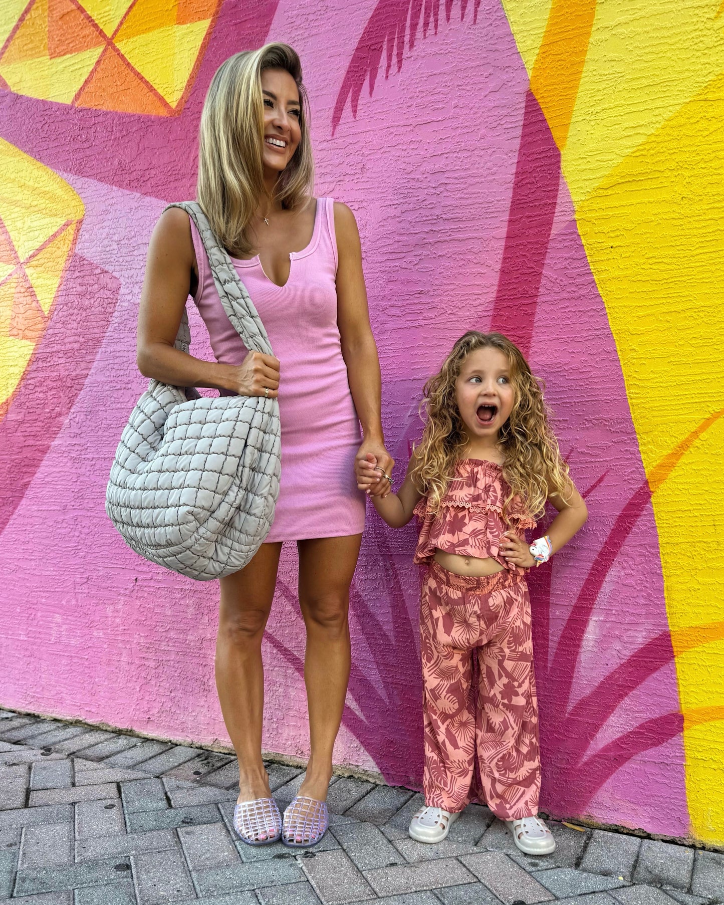 Lilac Slit Ribbed Mini Dress