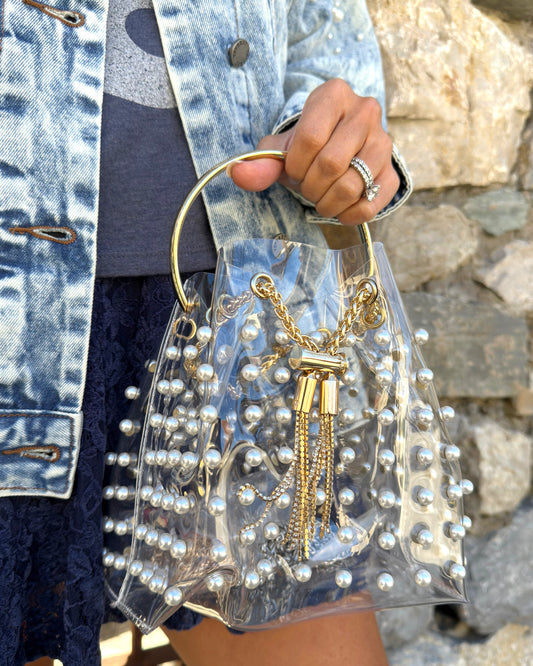 Gold Pearl Stadium-Approved Bucket Bag