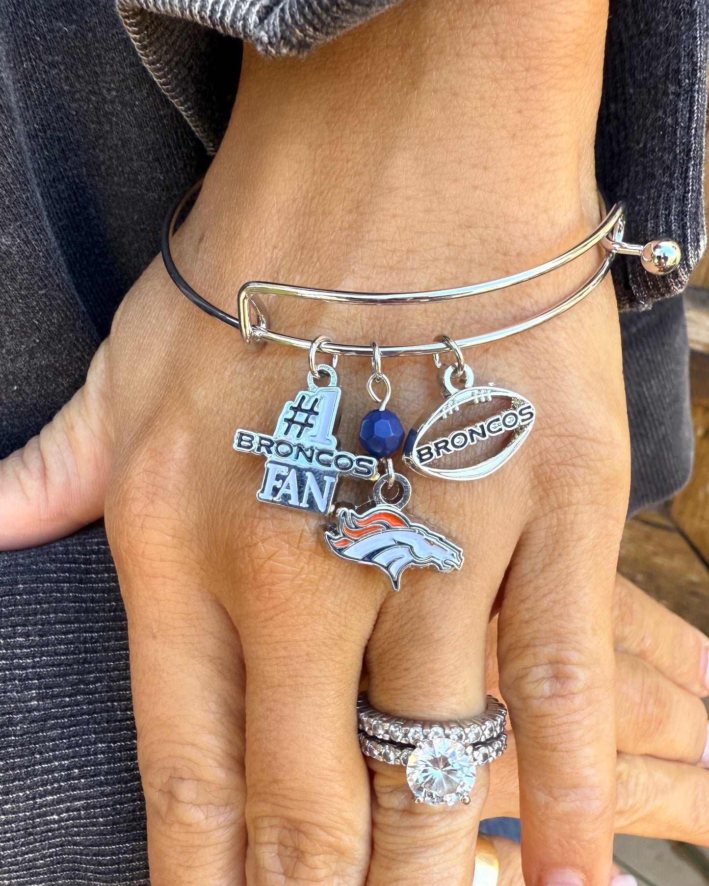 Denver Broncos Three Charm Logo Bracelet