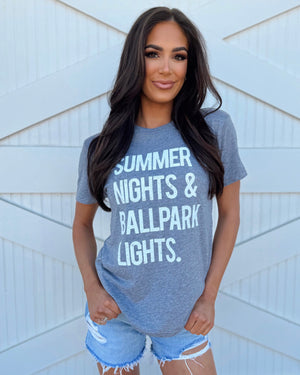 Unisex Comfy Summer Nights & Ballpark Lights® Tee - Live Love Gameday®