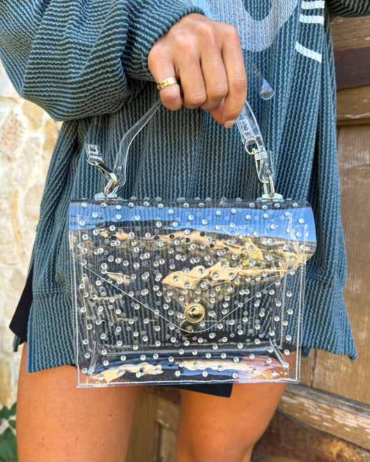 Rhinestone Clear Crossbody Stadium Bag