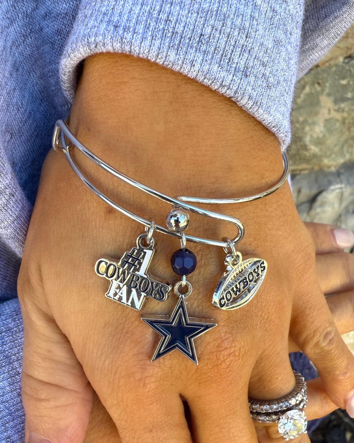 Dallas Cowboys Three-Charm Logo Bracelet